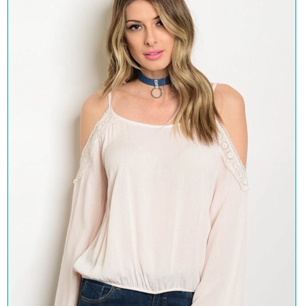 Light pink cold shoulder top