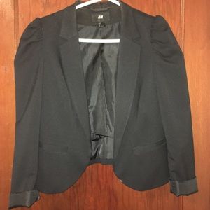 H&M Blazer Puff Sleeve- Navy Blue