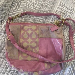 Coach Dusty Rose Patchwork Cross Body/Shoulder Bag