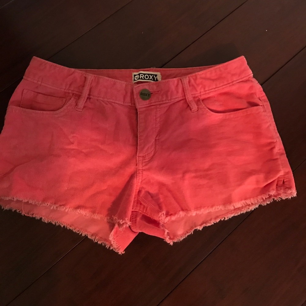 Coral Corduroy Shorts