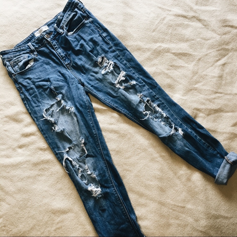 High Rise Ripped Jeans