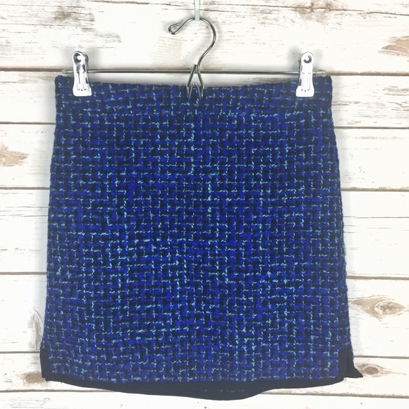 SOLD 💚 j. crew // indigo tweed mini skirt - Picture 4 of 8