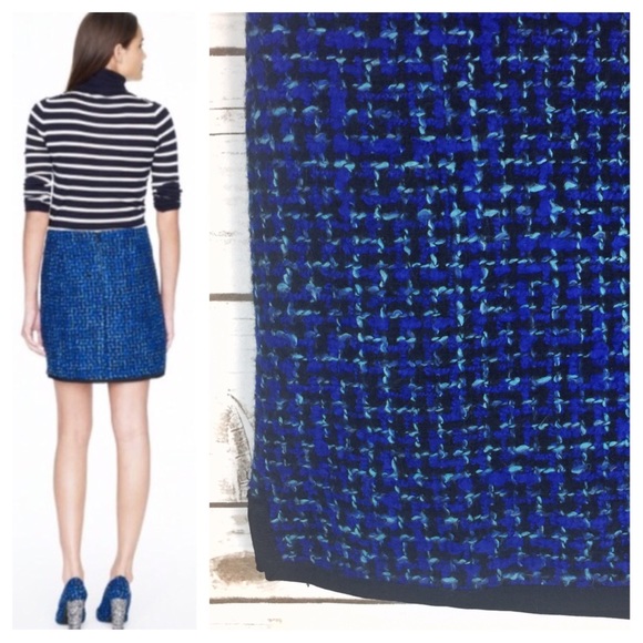 SOLD 💚 j. crew // indigo tweed mini skirt - Picture 6 of 8