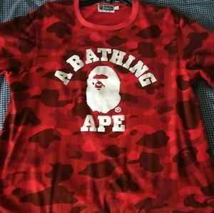 Red bape camo shirt..XL only