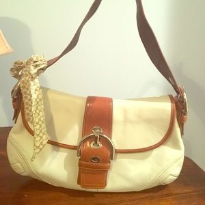 Cream and Tan classic Coach Purse