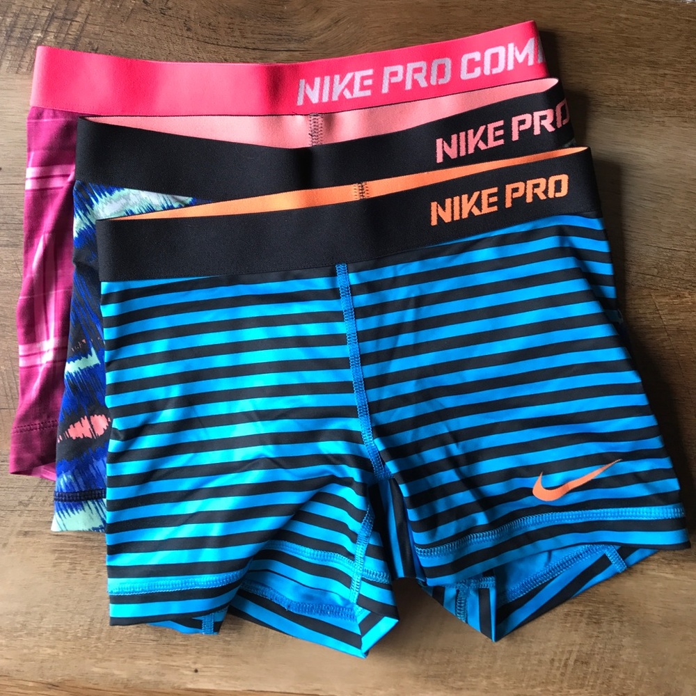 Bundle of 3 pairs of Nike pro workout shorts