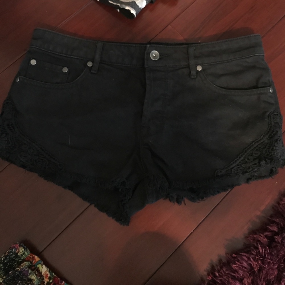 Black Jean Shorts
