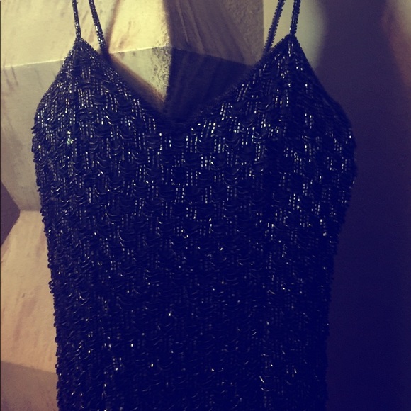 100% Black Beaded Gown - Picture 2 of 5
