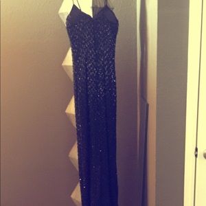 100% Black Beaded Gown