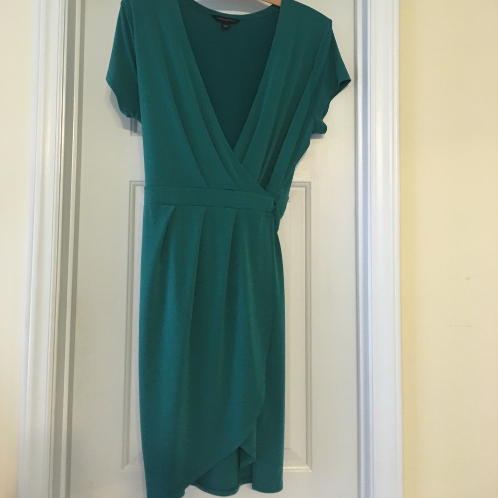 Green wrap dress