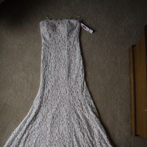 White Lace Evening Gown