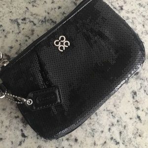 Coach wristlet (black sequin)