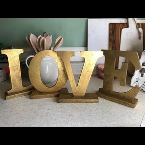 L-O-V-E gold letters