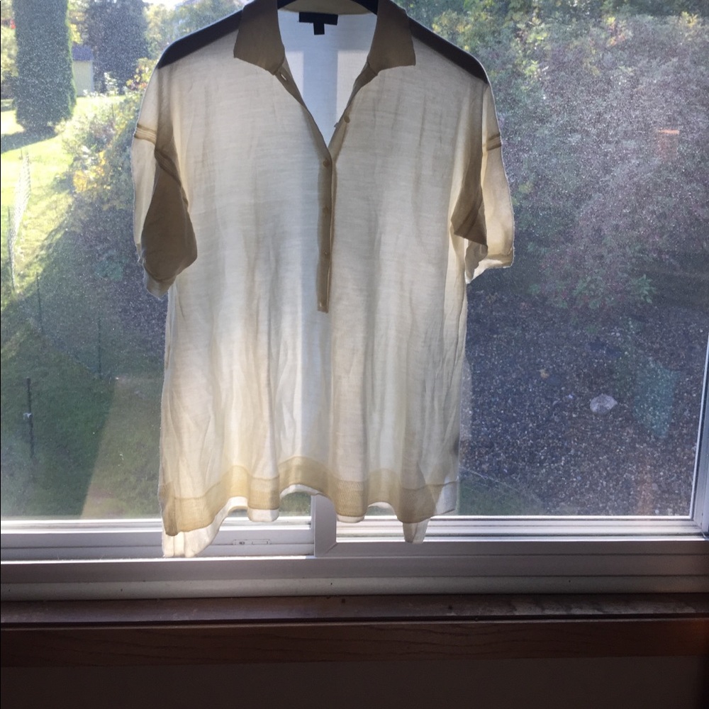J crew featherweight merino polo sweater.