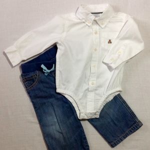 Mini Boden Jeans Baby Gap One Piece EUC