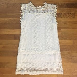 White Pom Pom Dress