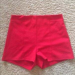 Red High Waisted Shorts