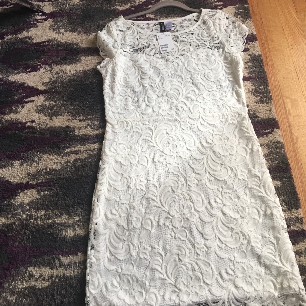 White H&M lace dress