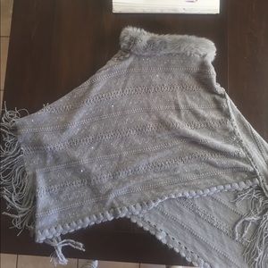 Grey poncho sweater