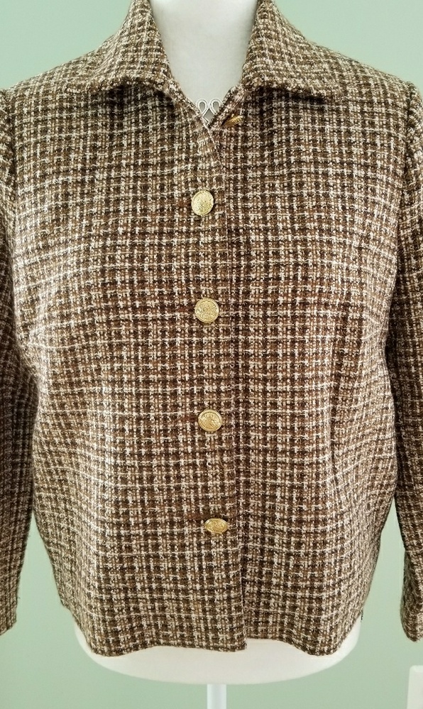Brown with gold buttons blazer