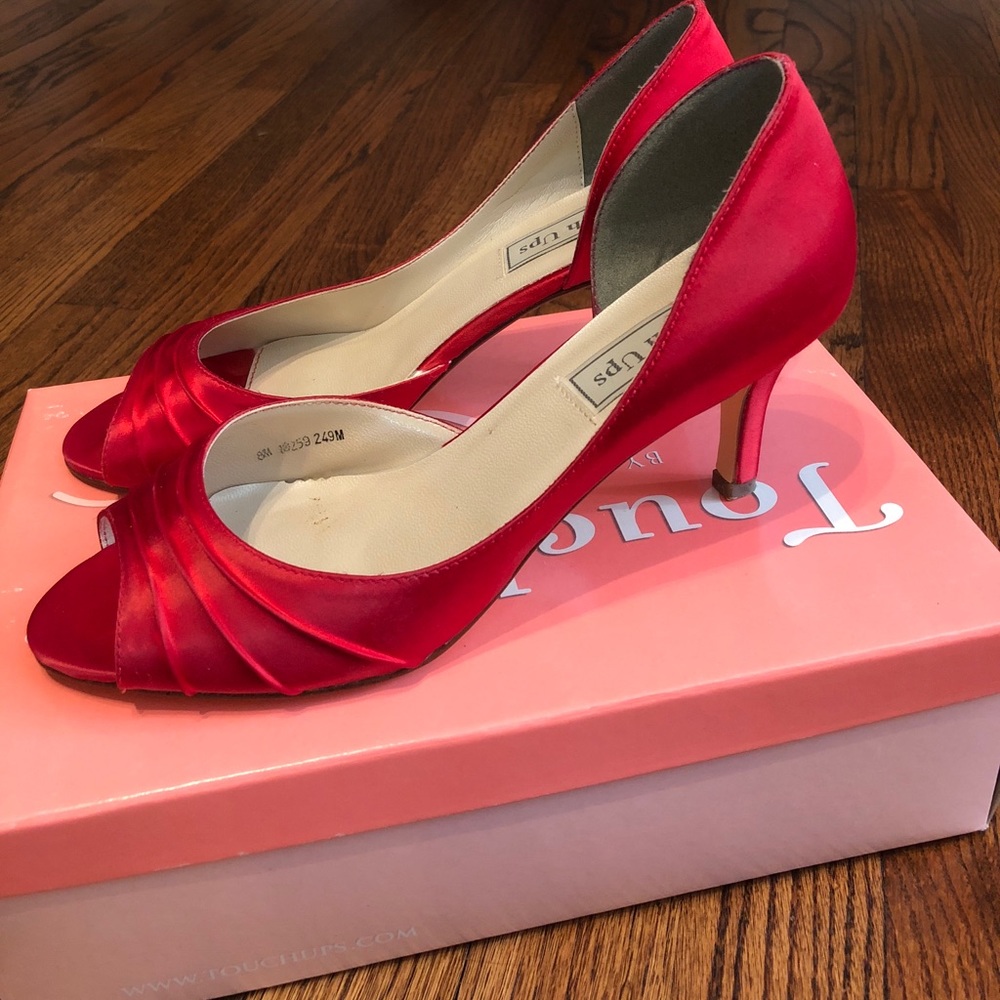 Red Satin Pumps