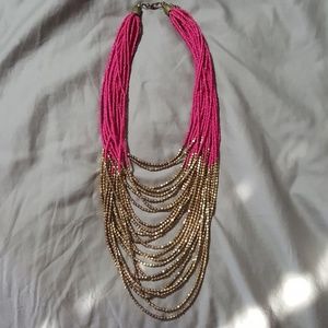 Pink &gold necklace