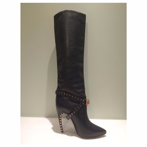 New! Emilio Pucci Runway Studded Knee High Boots - Picture 7 of 8