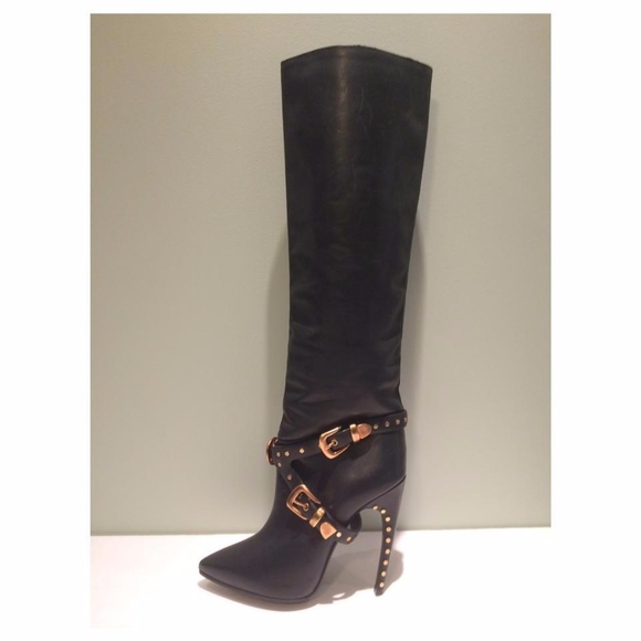 New! Emilio Pucci Runway Studded Knee High Boots - Picture 6 of 8