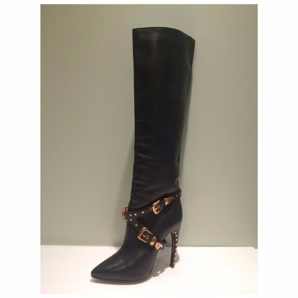 New! Emilio Pucci Runway Studded Knee High Boots - Picture 5 of 8