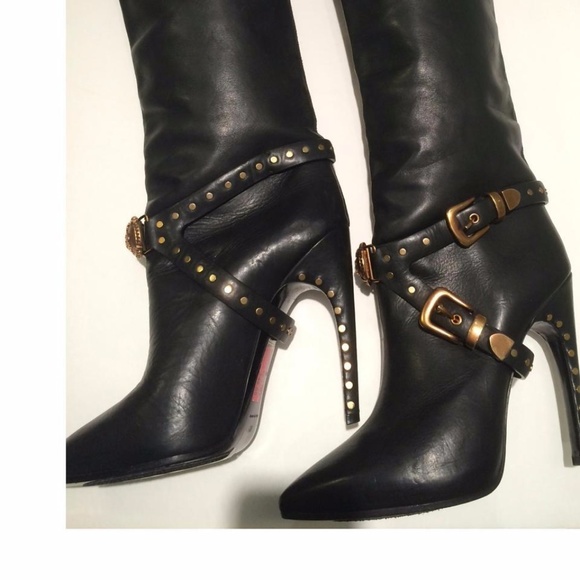 New! Emilio Pucci Runway Studded Knee High Boots - Picture 8 of 8