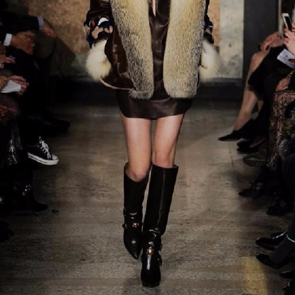 New! Emilio Pucci Runway Studded Knee High Boots - Picture 3 of 8