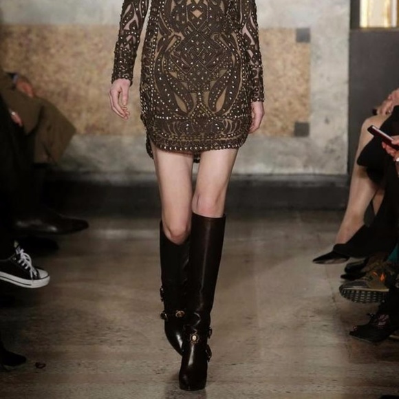 New! Emilio Pucci Runway Studded Knee High Boots - Picture 4 of 8