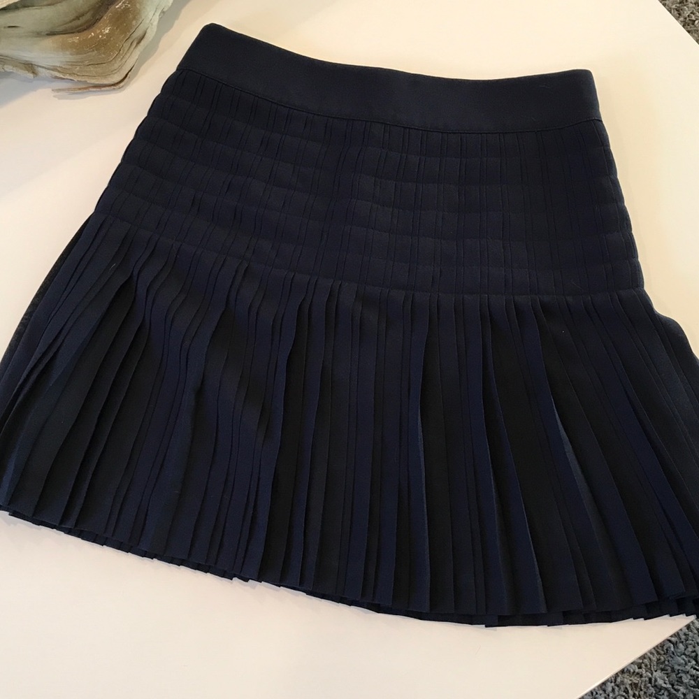 J Crew navy blue pleated skirt