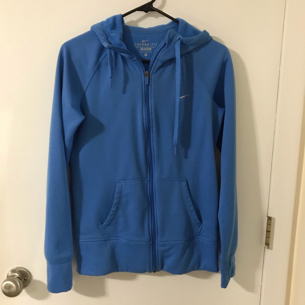 Nike therma fit blue full zip sweatshirt (S)