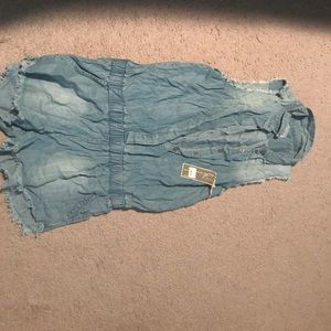 Women's vintage Havana  denim short romper