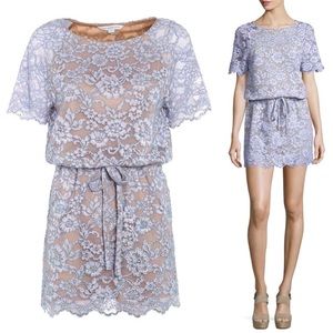 DVF Lilac Amal Lace Dropwaist Swarovski Dress