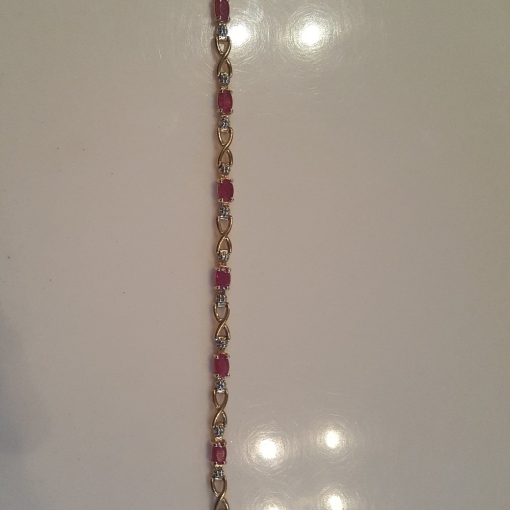 10kt yellow gold ruby bracelet