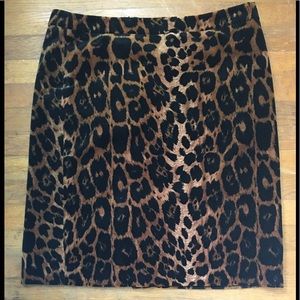 Talbots Faux Suede Cheetah Print Skirt