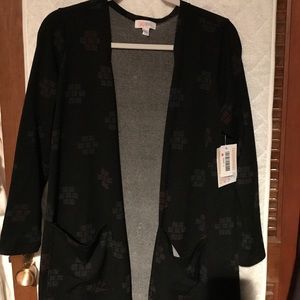 LulaRoe Large Sarah - Black with check pattern