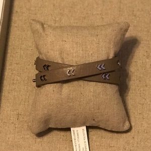 Stella and dot chevron leather wrap bracelet