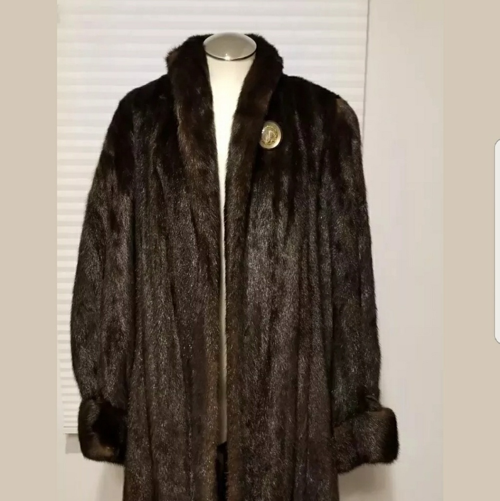 FAROLFI GENUINE MINK LONG COAT SIZE 10