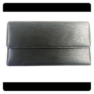 Louis Vuitton Tri Fold Epi Black Wallet