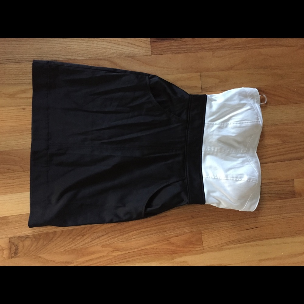 Black & white strapless dress