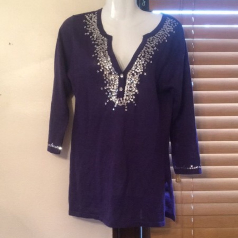 Purple sequin blouse