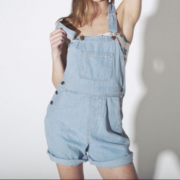 short jean overalls