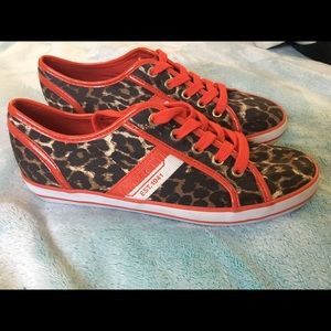 Coach shoes: red & cheetah print