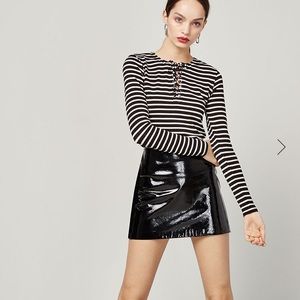 Reformation bonny stripe lace up top XS