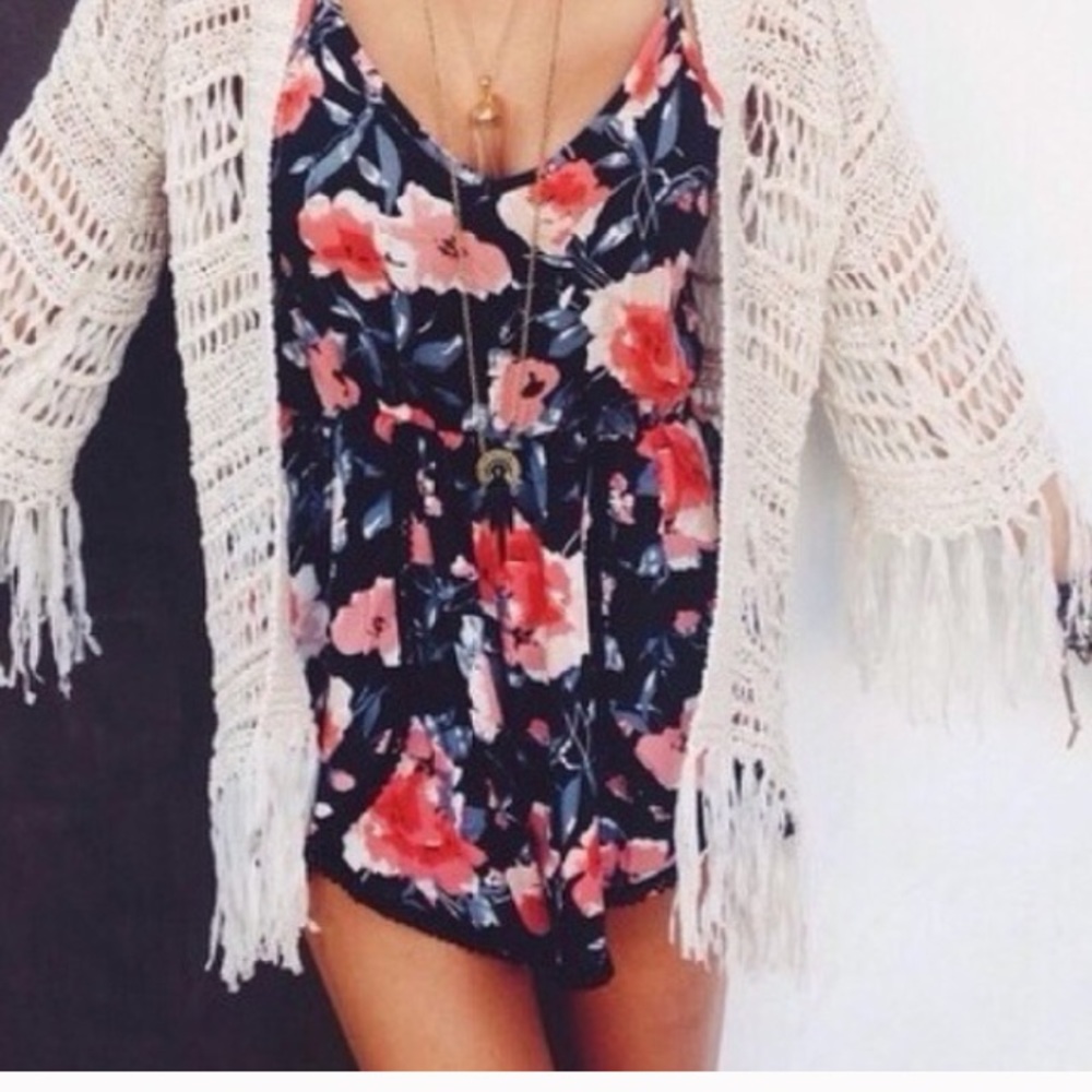 LF Peach Blossom Floral Romper