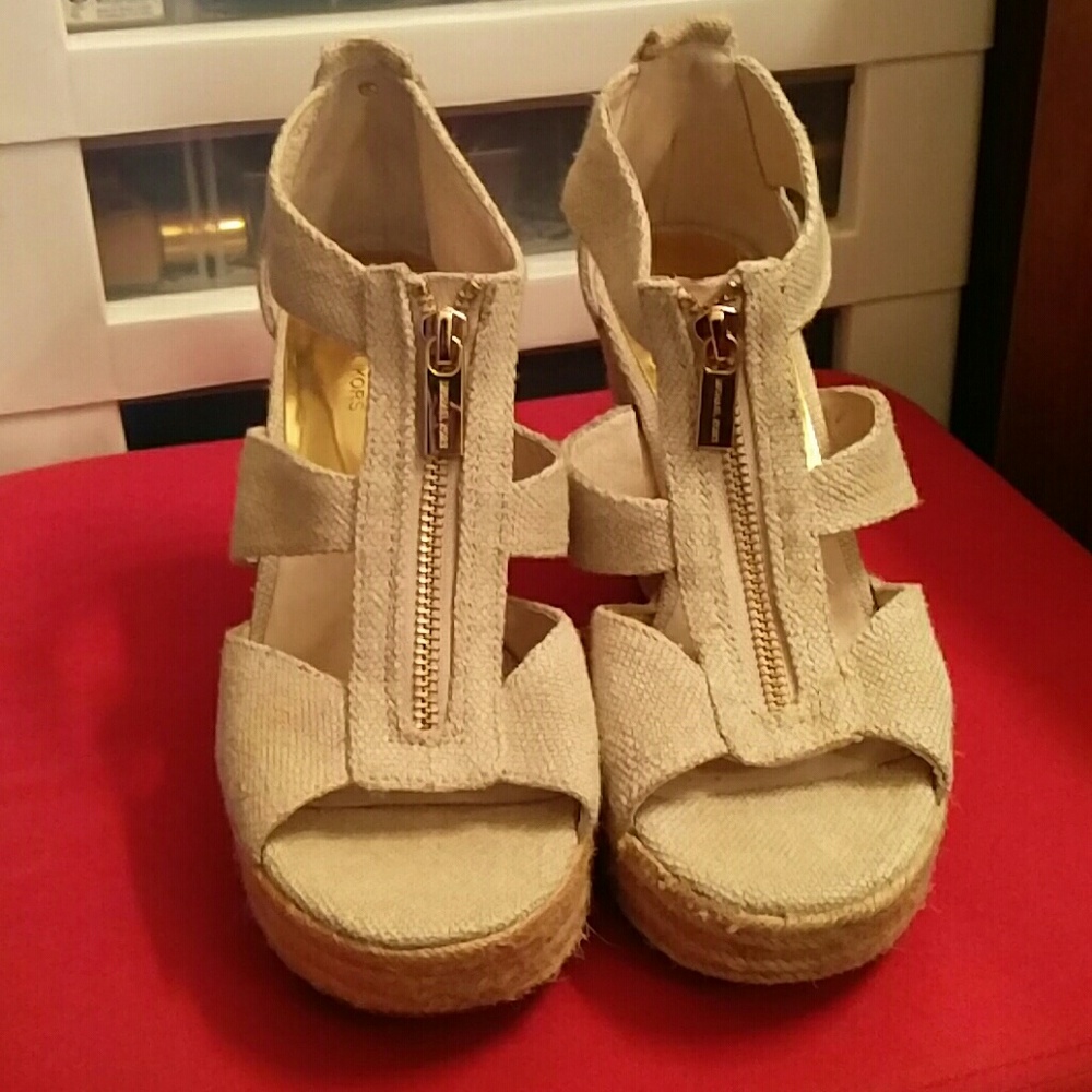 Cream Michael kors wedges size 8.5