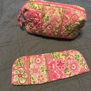 Vera Bradley Petal Pink Flat Iron & Cosmetic  Bag